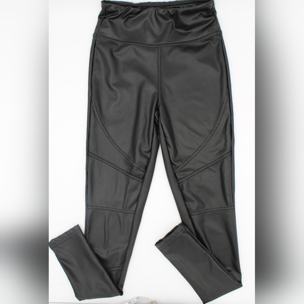 Women's S Black Faux Leather Skinny Pants